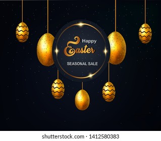 happy easter lettering background realistic