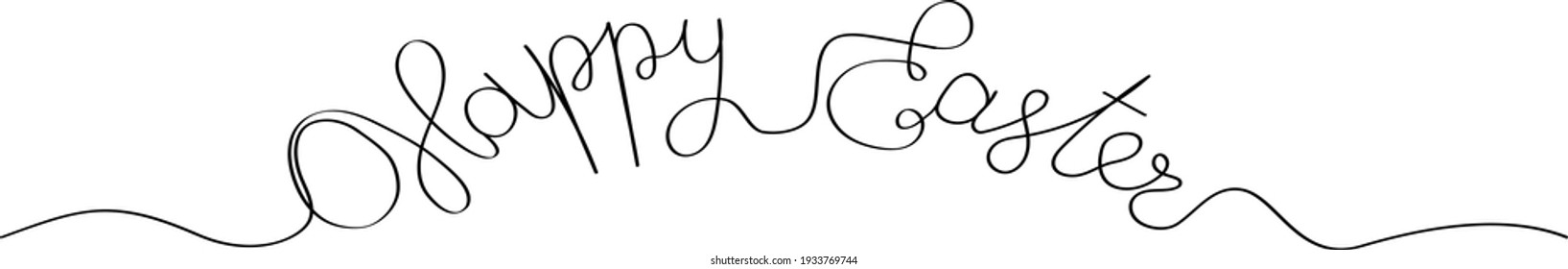 Happy Easter - lettering in black letters. Words to create a postcard for a religious spring holiday.