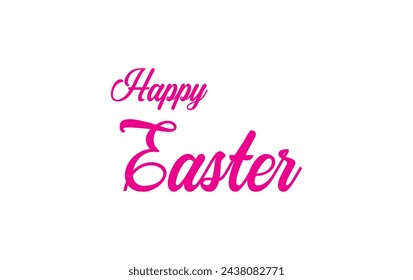 Happy Easter lettering card. Hand drawn lettering poster for Easter. Ink illustration. Modern calligraphy. Happy Easter typography background.