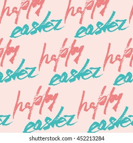 Happy Easter lettering card. Hand drawn lettering poster for Easter.