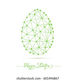 Happy Easter lettering card. Hand drawn lettering poster for Easter. Modern calligraphy typography background. Vector illustration