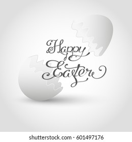 Happy Easter lettering card. Hand drawn lettering poster for Easter. Modern calligraphy typography background. Vector illustration
