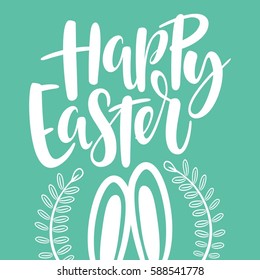Happy Easter lettering card. poster