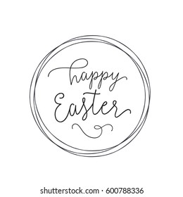 Happy Easter Lettering In Circle