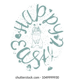 Happy easter lettering composition