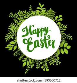 Happy Easter lettering design greeting card template. Lettering design for posters, t-shirts, cards, invitations, stickers, banners, advertisement, social media content. Vector.