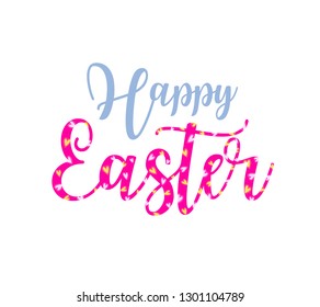 Happy Easter lettering design.  Vector illustration isolated on white background. Great for greeting card, poster, web page and banner.