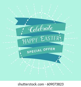 Happy easter lettering egg illustration