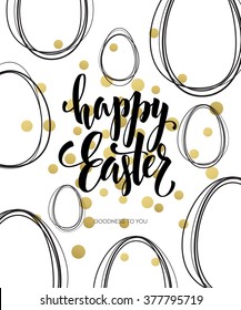 Happy Easter Lettering Egg. Vector illustration EPS10