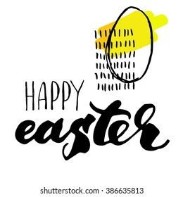 Happy Easter Lettering Egg. Vector illustration EPS10