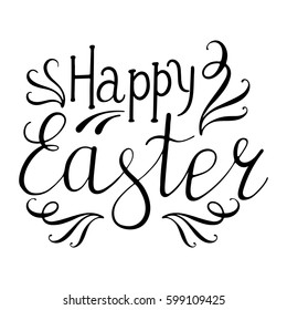 Happy Easter Lettering Egg. Vector illustration EPS10