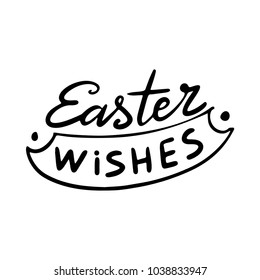 Happy Easter lettering. Greeting card template. Hand drawn modern calligraphy style. Vector illustration