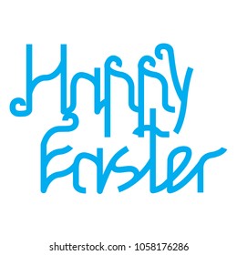 Happy Easter lettering for greeting card. Elegant modern vector illustration, isolated on white background.