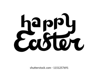 Happy Easter lettering for greeting card. Vector illustration