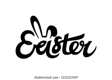 Happy Easter lettering for greeting card. Vector illustration