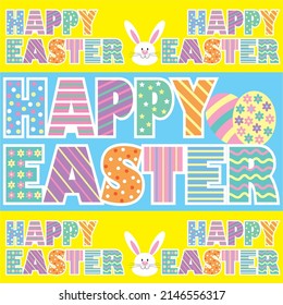 Happy Easter Lettering For Easter Greeting Card
