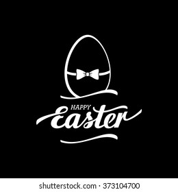 Happy Easter lettering. Greeting Card. Vector illustration.