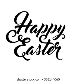 Happy Easter lettering for greeting card. Modern script typographic design.