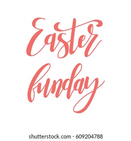 Happy Easter lettering. Greeting card template. Hand drawn modern calligraphy style. Vector illustration
