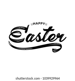 Happy Easter lettering greeting text vector illustration. 