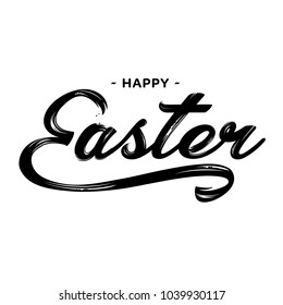 Happy Easter lettering greeting text vector illustration. 