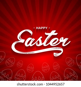 Happy Easter lettering greeting text vector illustration. Happy easter image