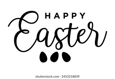 Happy Easter lettering. Hand drawn Easter vector calligraphy.