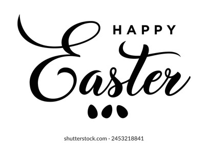 Happy Easter lettering. Hand drawn Easter vector calligraphy.