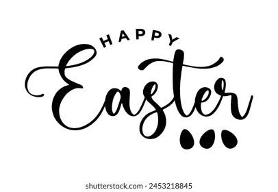 Happy Easter lettering. Hand drawn Easter vector calligraphy.