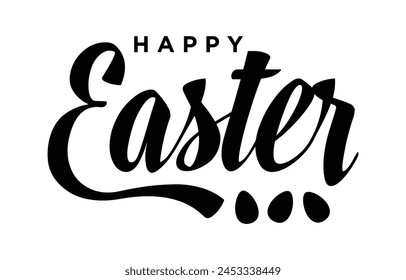 Happy Easter lettering. Hand drawn Easter vector calligraphy.