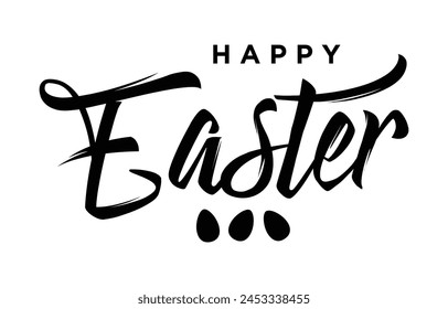 Happy Easter lettering. Hand drawn Easter vector calligraphy.