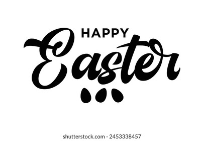 Happy Easter lettering. Hand drawn Easter vector calligraphy.