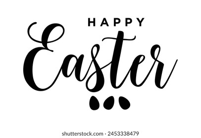 Happy Easter lettering. Hand drawn Easter vector calligraphy.