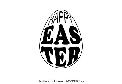 Happy Easter lettering. Hand drawn Easter vector calligraphy.