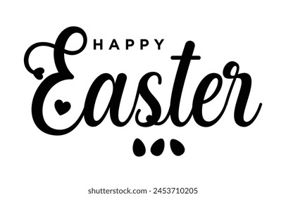 Happy Easter lettering. Hand drawn Easter vector calligraphy.