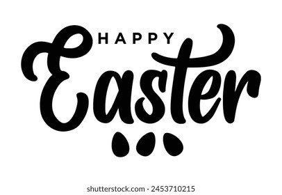 Happy Easter lettering. Hand drawn Easter vector calligraphy.