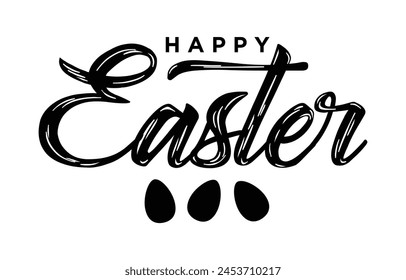 Happy Easter lettering. Hand drawn Easter vector calligraphy.