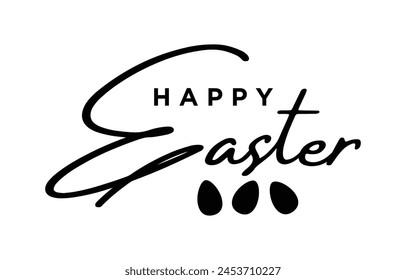 Happy Easter lettering. Hand drawn Easter vector calligraphy.