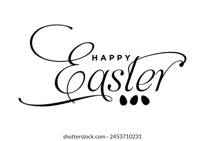 Happy Easter lettering. Hand drawn Easter vector calligraphy.