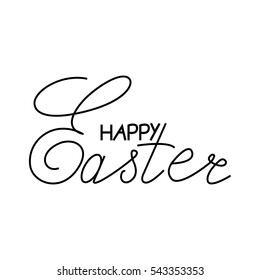 Happy Easter lettering. Hand drawn lettering poster for Easter. Ink illustration. Modern calligraphy. Happy Easter typography background.