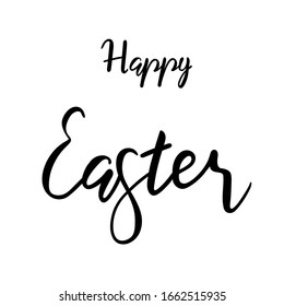 Feliz Pascua con el cartel dibujado a mano. Logo estacional, tarjeta de saludo. Carta para decorar las vacaciones. Vector 10 EPS