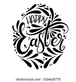 Happy Easter lettering. Hand written Easter phrases. Seasons Greetings
