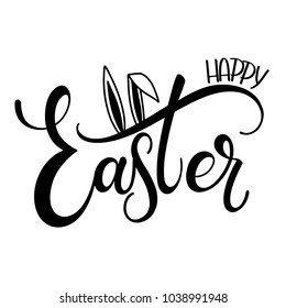 Happy Easter lettering. Hand written Easter phrases. Seasons Greetings
