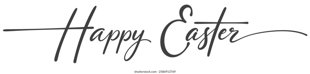 Happy easter lettering . Handmade calligraphy vector illustration. Easter day card