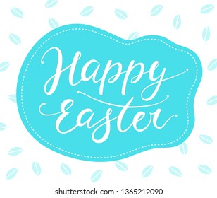 Happy Easter lettering. Hand-written typographical background