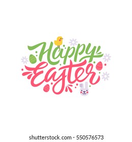 Happy Easter lettering illustration