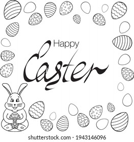 Happy easter lettering illustration. Vector illustration