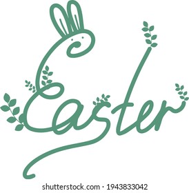 Happy easter lettering illustration. Vector illustration