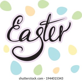 Happy easter lettering illustration. Vector illustration
