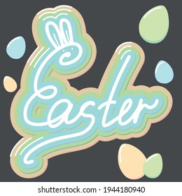 Happy easter lettering illustration. Vector illustration
